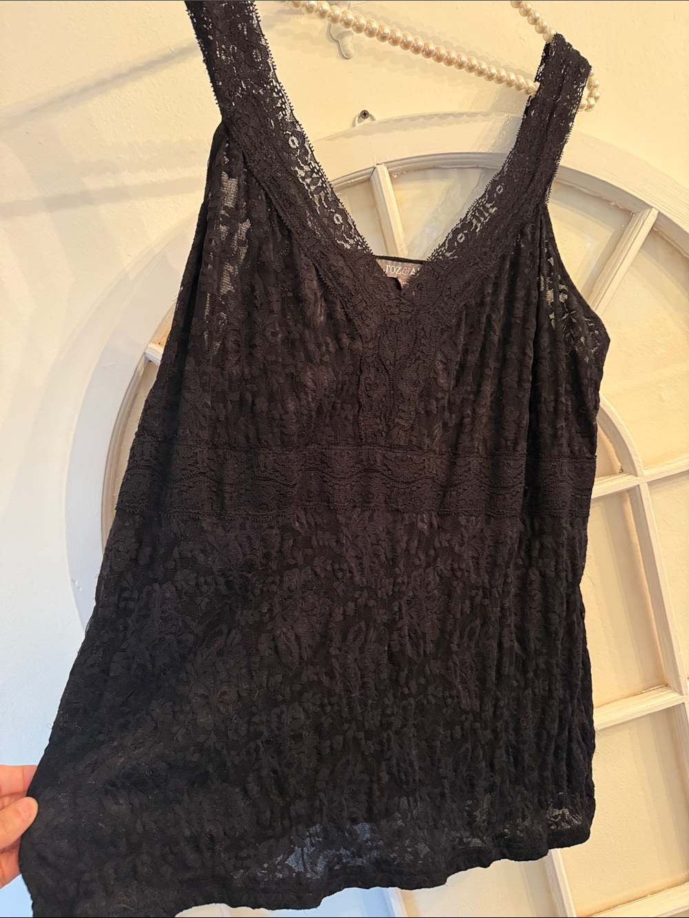 Black Lace Women's whimsigoth Top Cami Size 2X Romantic Feminine boho plus size
